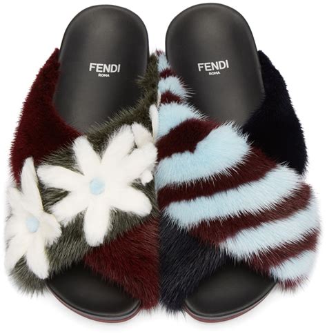 fendi slip on women shoes|Fendi fur slides women.